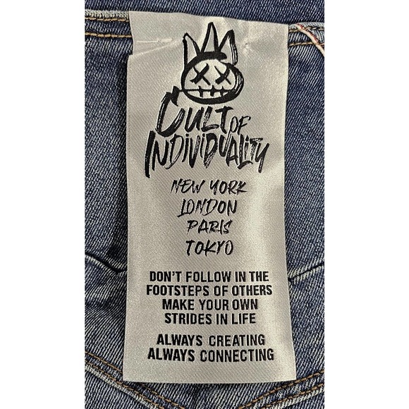 Cult Of Individuality Punk Super Skinny Distressed Blue Pacific Jeans MENS 44 - Picture 4 of 14